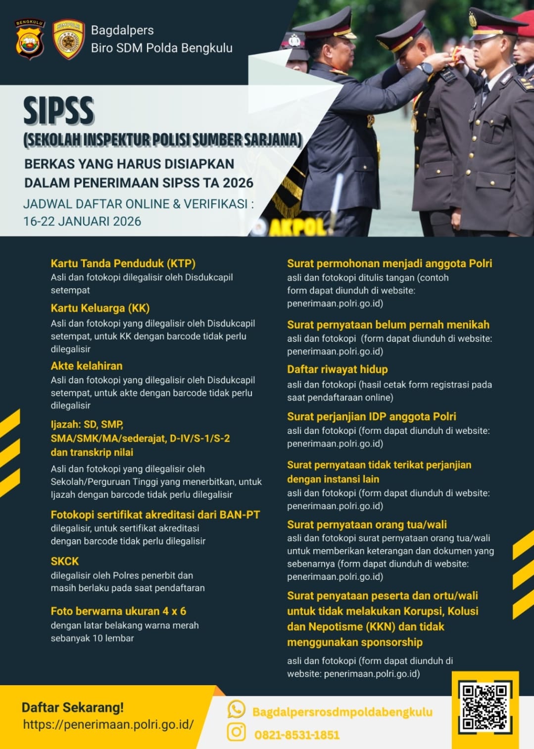 Pendaftaran SIPSS Polri 2026 Berakhir Besok, Jangan Lewatkan Jalur Emas Jadi Perwira