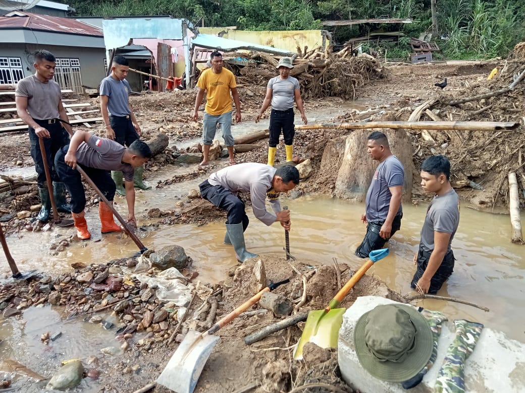 Gotong Royong Berkelanjutan, Polres Aceh Selatan Normalisasi Sungai dan Saluran Air Pascabanjir Trumon Tengah