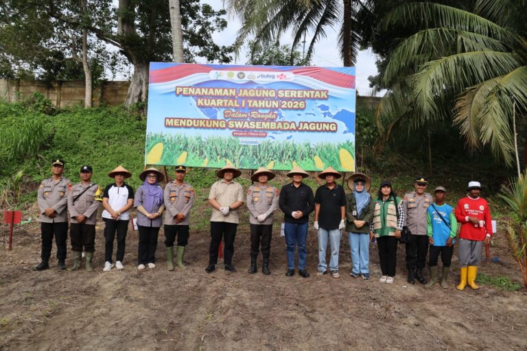 Polresta Bengkulu Tanam Jagung 1,15 Hektare dalam Program Nasional Ketahanan Pangan
