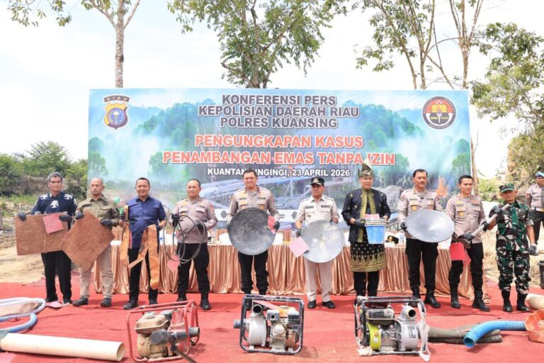 Operasi PETI Polda Riau : 29 Kasus Terbongkar, 1.167 Rakit Tambang Ilegal Dimusnahkan